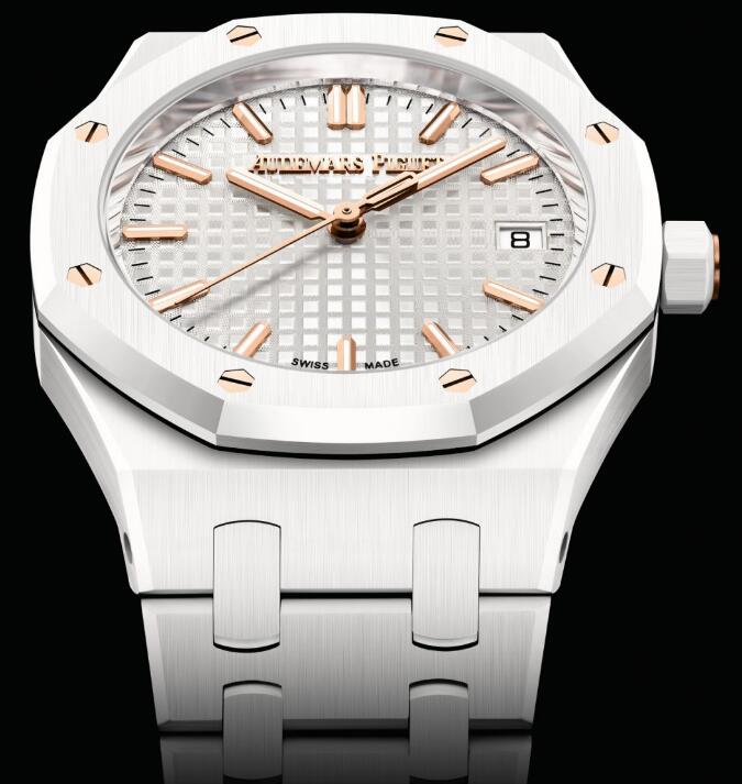 Audemars Piguet Replica Watch Royal Oak Selfwinding 34 White Ceramic 77350CB.OO.1266CB.01